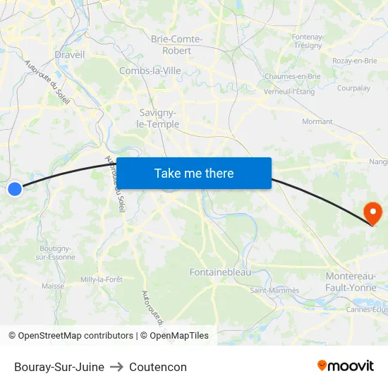 Bouray-Sur-Juine to Coutencon map