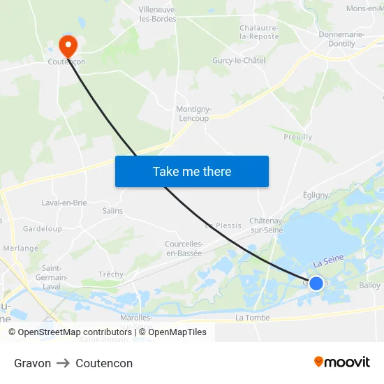 Gravon to Coutencon map