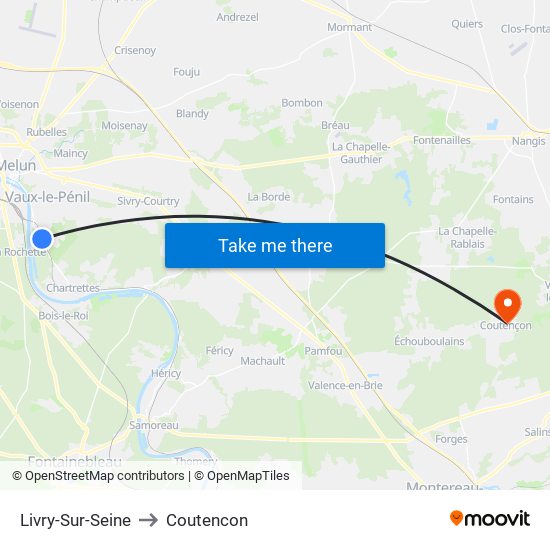 Livry-Sur-Seine to Coutencon map