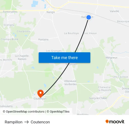 Rampillon to Coutencon map
