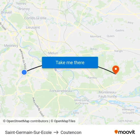 Saint-Germain-Sur-Ecole to Coutencon map