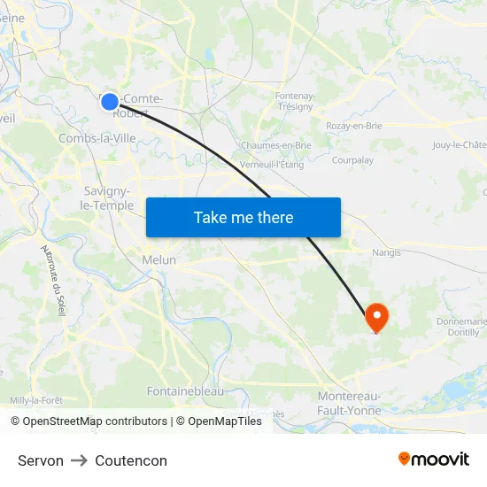 Servon to Coutencon map