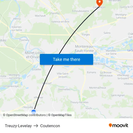 Treuzy-Levelay to Coutencon map