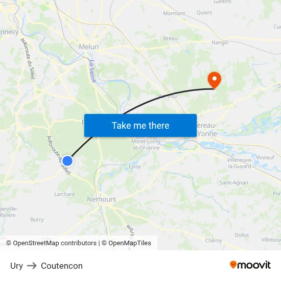 Ury to Coutencon map