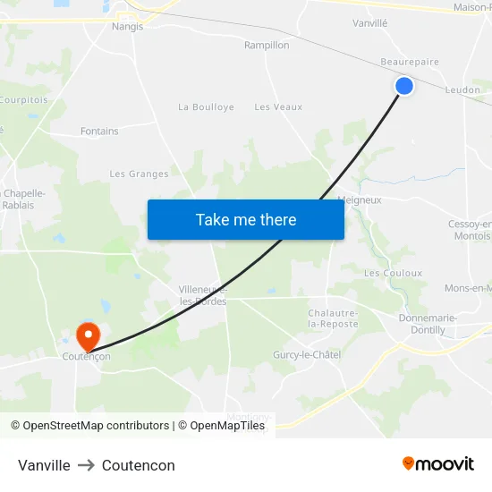 Vanville to Coutencon map