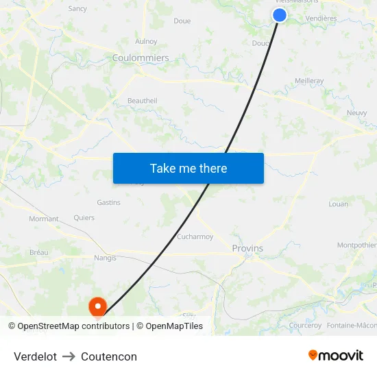 Verdelot to Coutencon map