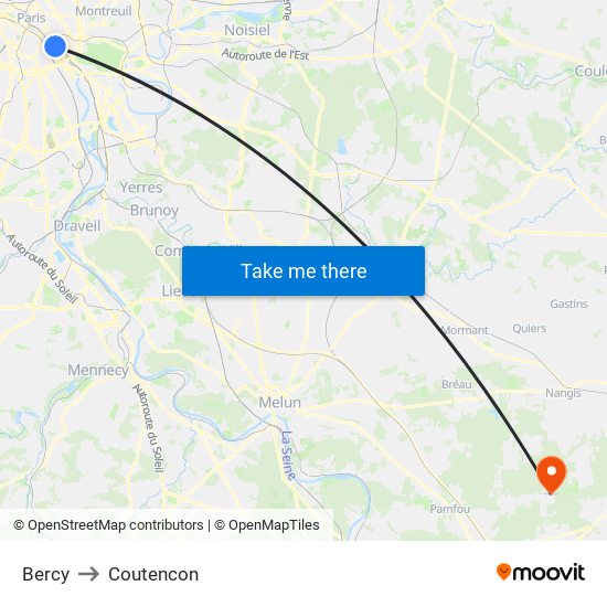 Bercy to Coutencon map