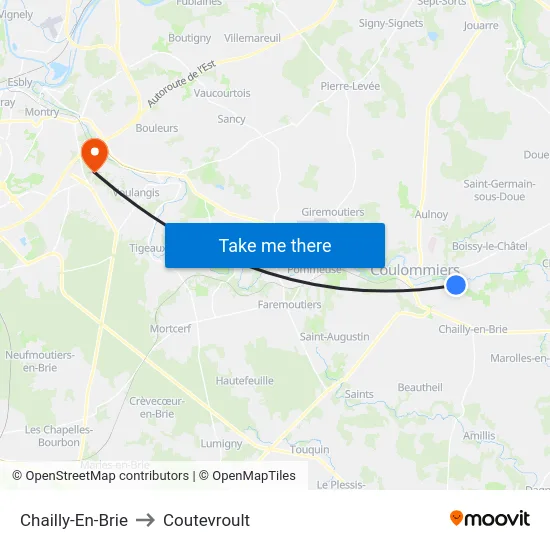 Chailly-En-Brie to Coutevroult map