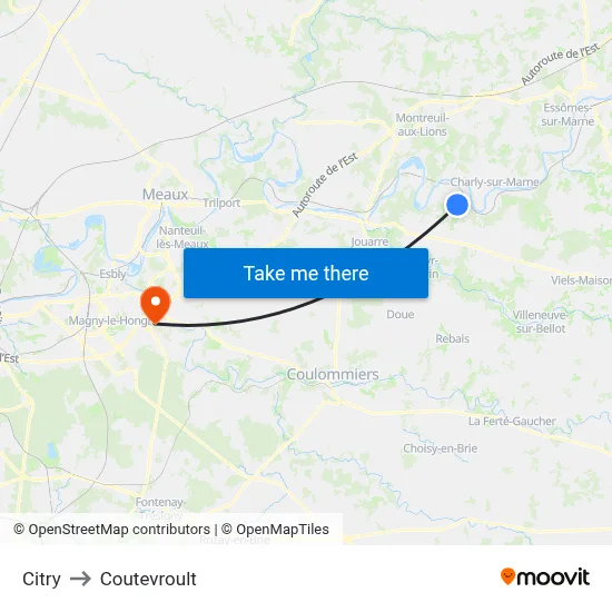 Citry to Coutevroult map
