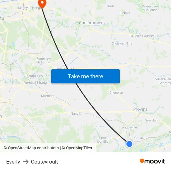 Everly to Coutevroult map