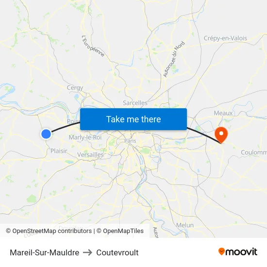 Mareil-Sur-Mauldre to Coutevroult map