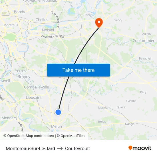 Montereau-Sur-Le-Jard to Coutevroult map