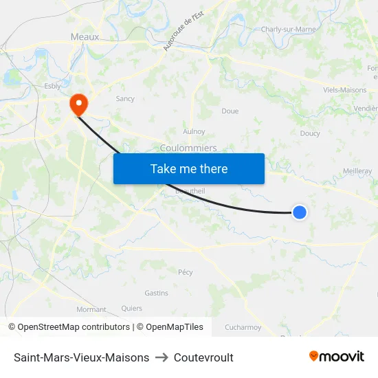 Saint-Mars-Vieux-Maisons to Coutevroult map