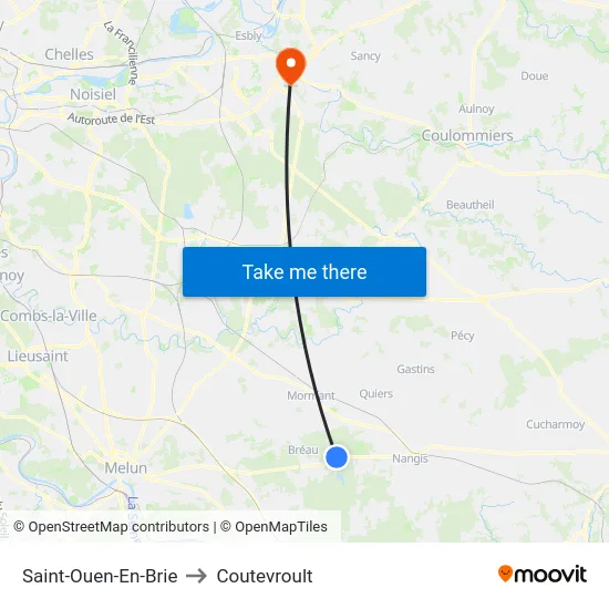 Saint-Ouen-En-Brie to Coutevroult map