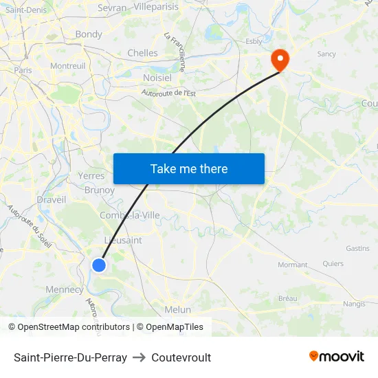 Saint-Pierre-Du-Perray to Coutevroult map