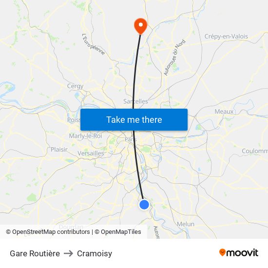 Gare Routière to Cramoisy map