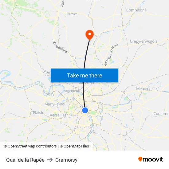 Quai de la Rapée to Cramoisy map