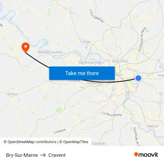 Bry-Sur-Marne to Cravent map