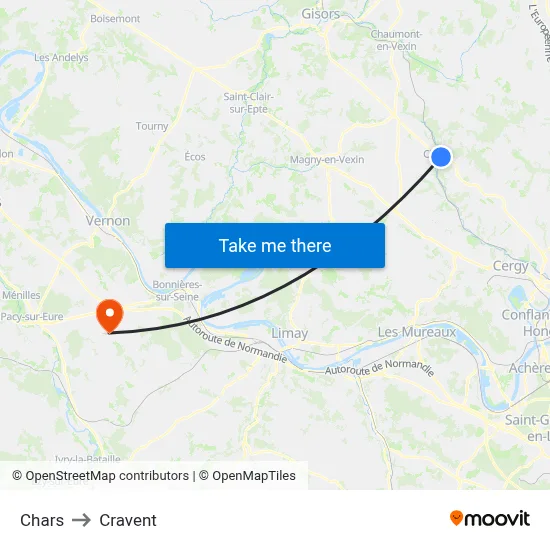 Chars to Cravent map