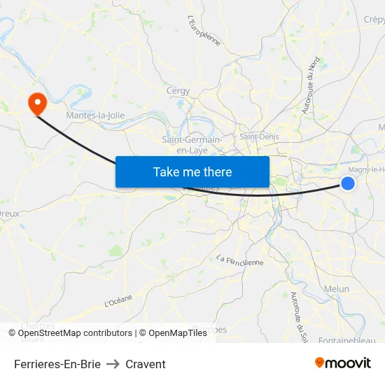Ferrieres-En-Brie to Cravent map