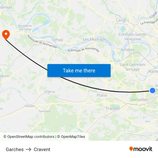 Garches to Cravent map