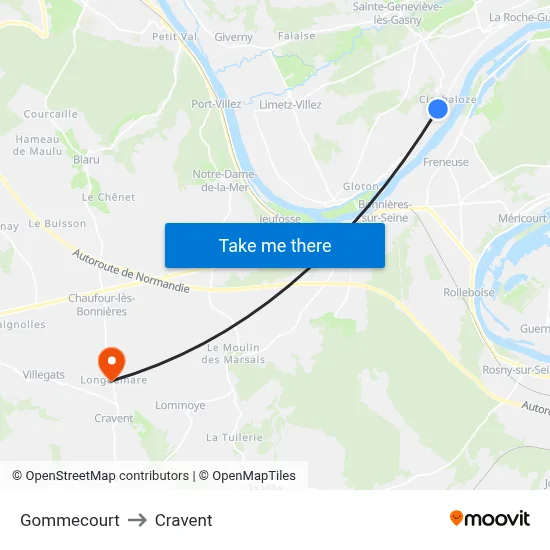 Gommecourt to Cravent map