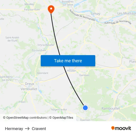 Hermeray to Cravent map
