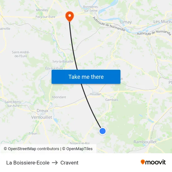 La Boissiere-Ecole to Cravent map