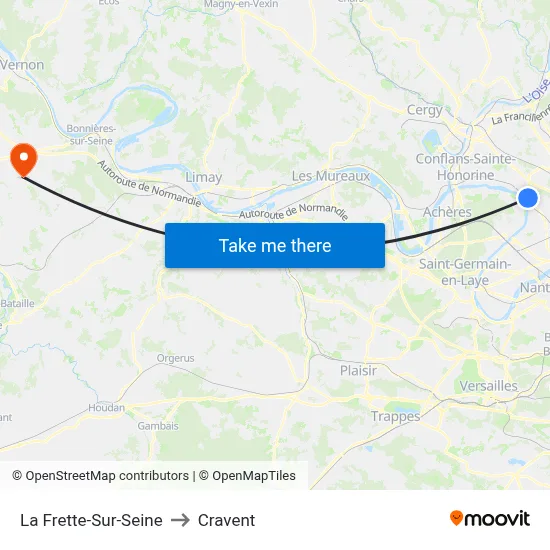 La Frette-Sur-Seine to Cravent map