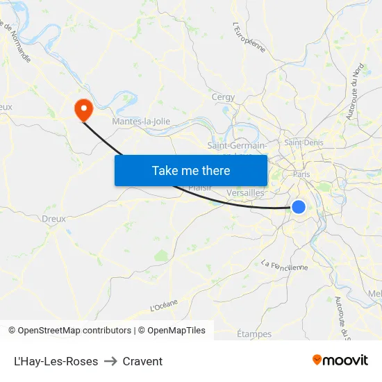 L'Hay-Les-Roses to Cravent map