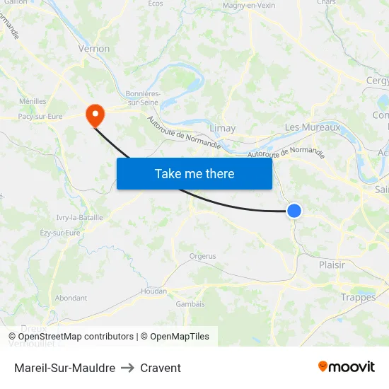 Mareil-Sur-Mauldre to Cravent map