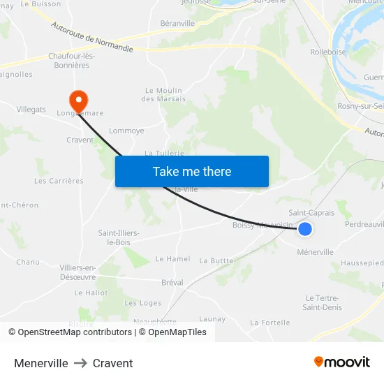 Menerville to Cravent map