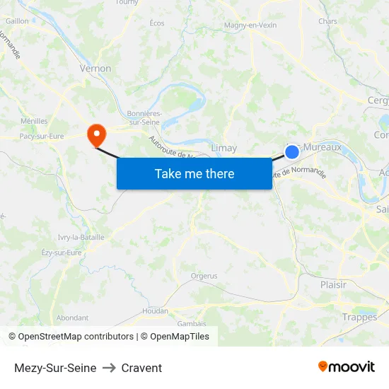 Mezy-Sur-Seine to Cravent map