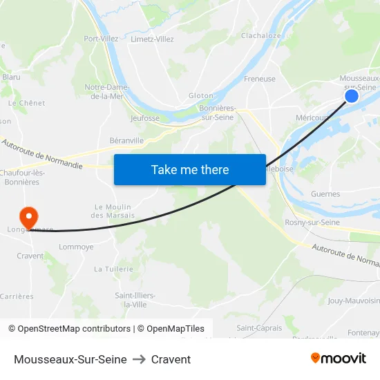 Mousseaux-Sur-Seine to Cravent map