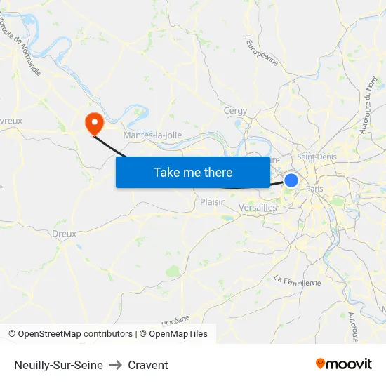 Neuilly-Sur-Seine to Cravent map