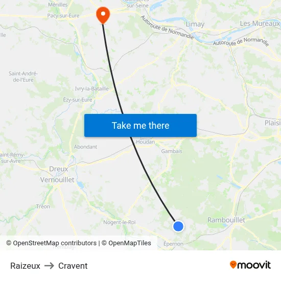 Raizeux to Cravent map