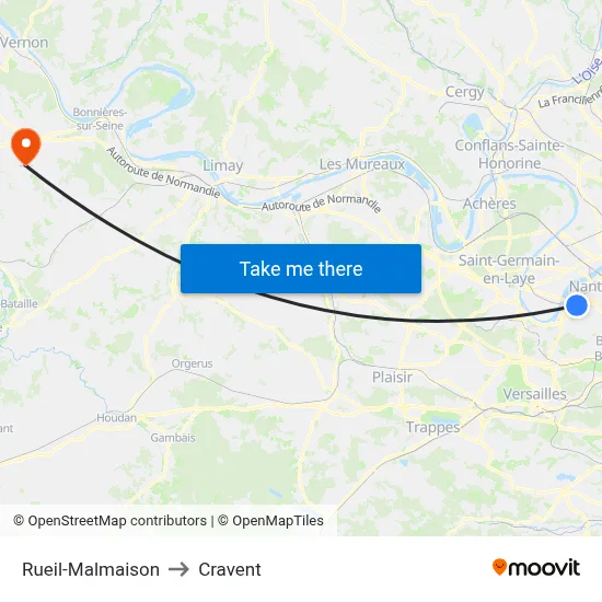 Rueil-Malmaison to Cravent map