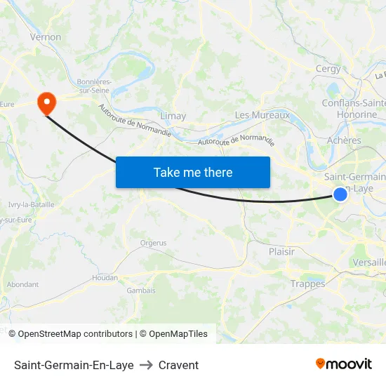 Saint-Germain-En-Laye to Cravent map