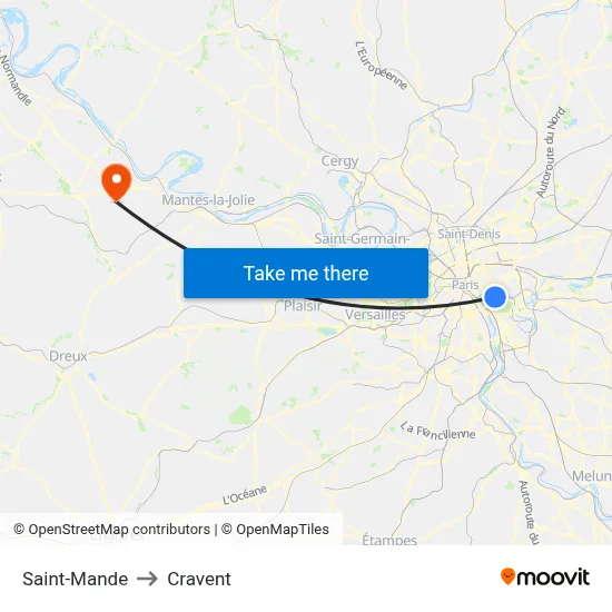 Saint-Mande to Cravent map