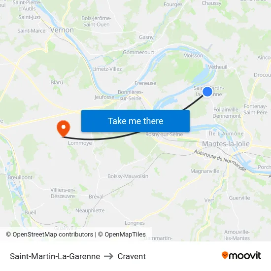 Saint-Martin-La-Garenne to Cravent map