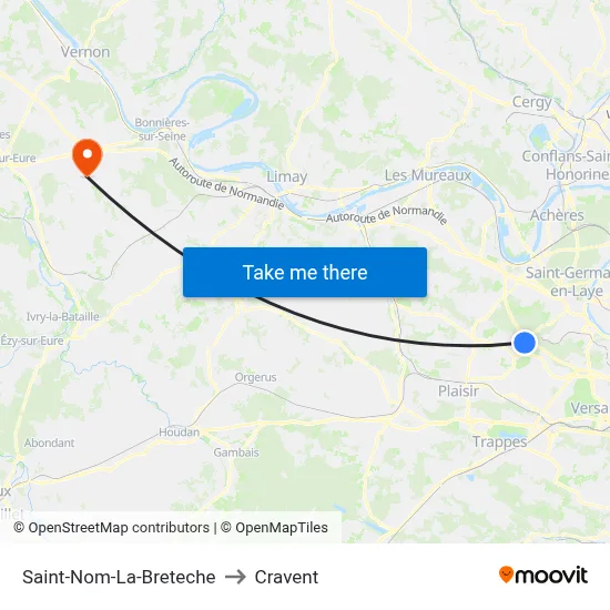 Saint-Nom-La-Breteche to Cravent map