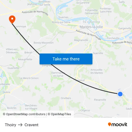 Thoiry to Cravent map
