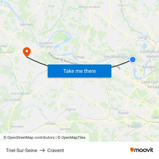 Triel-Sur-Seine to Cravent map