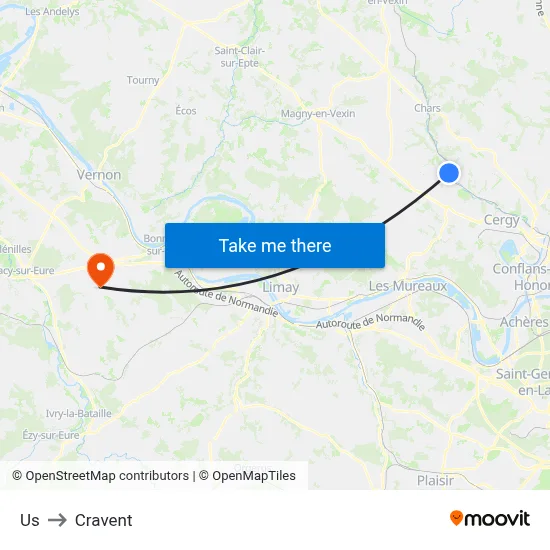 Us to Cravent map