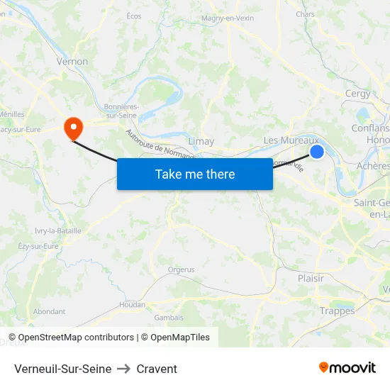 Verneuil-Sur-Seine to Cravent map