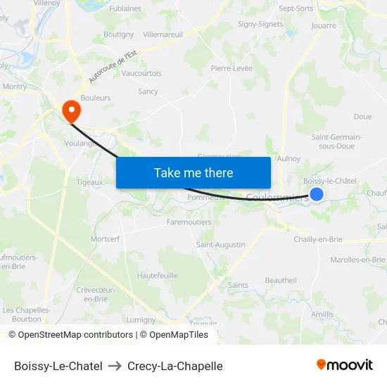 Boissy-Le-Chatel to Crecy-La-Chapelle map