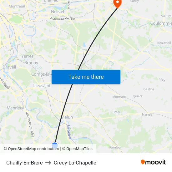 Chailly-En-Biere to Crecy-La-Chapelle map
