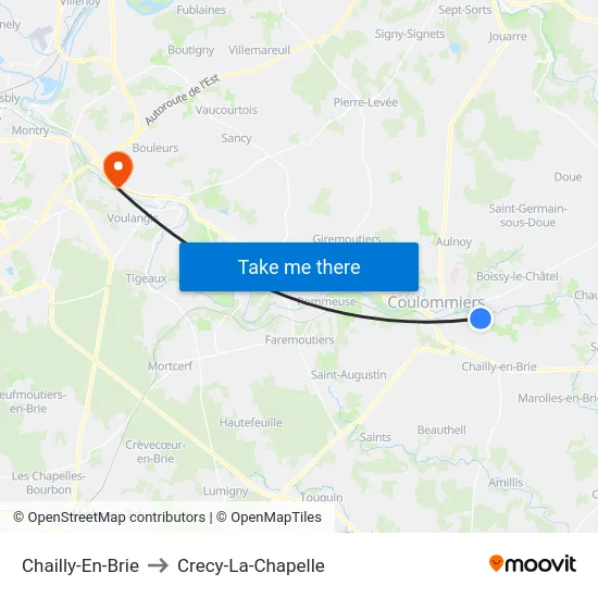 Chailly-En-Brie to Crecy-La-Chapelle map