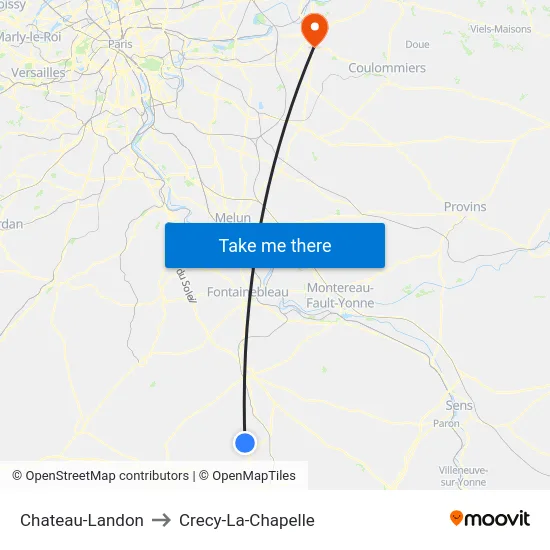 Chateau-Landon to Crecy-La-Chapelle map