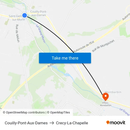 Couilly-Pont-Aux-Dames to Crecy-La-Chapelle map